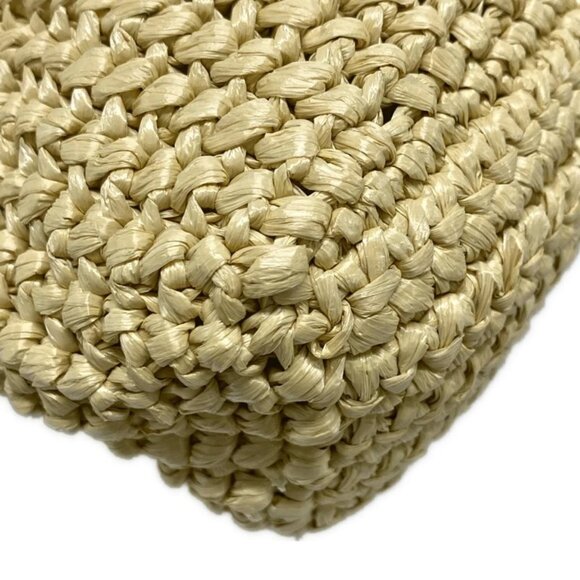 Auth PRADA Small crochet tote bag - Beige Black Raffia Tote Bag - Picture 4 of 16